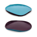 Set De 2 Assiettes En Verre D21cm - Bordeaux/Turquoise