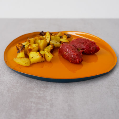 Assiette Plate En Verre - Orange/Marine