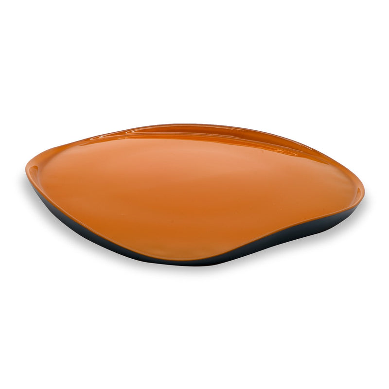 Assiette Plate En Verre - Orange/Marine