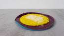 Plato Llano de Vidrio - Burdeos/Turquesa