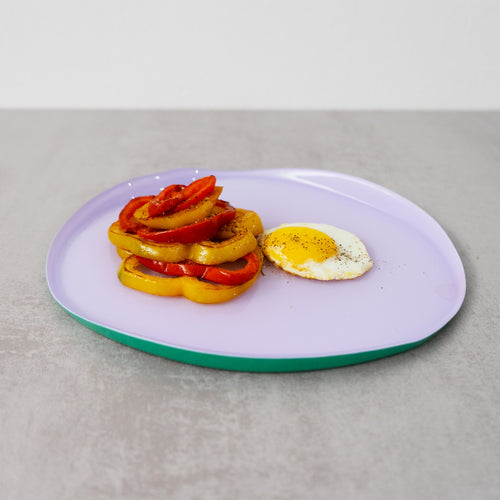 Assiette Plate En Verre - Lilas/Vert