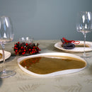 Balat - Assiette À Panettone - Or Et Perle - Verre Borosilicate