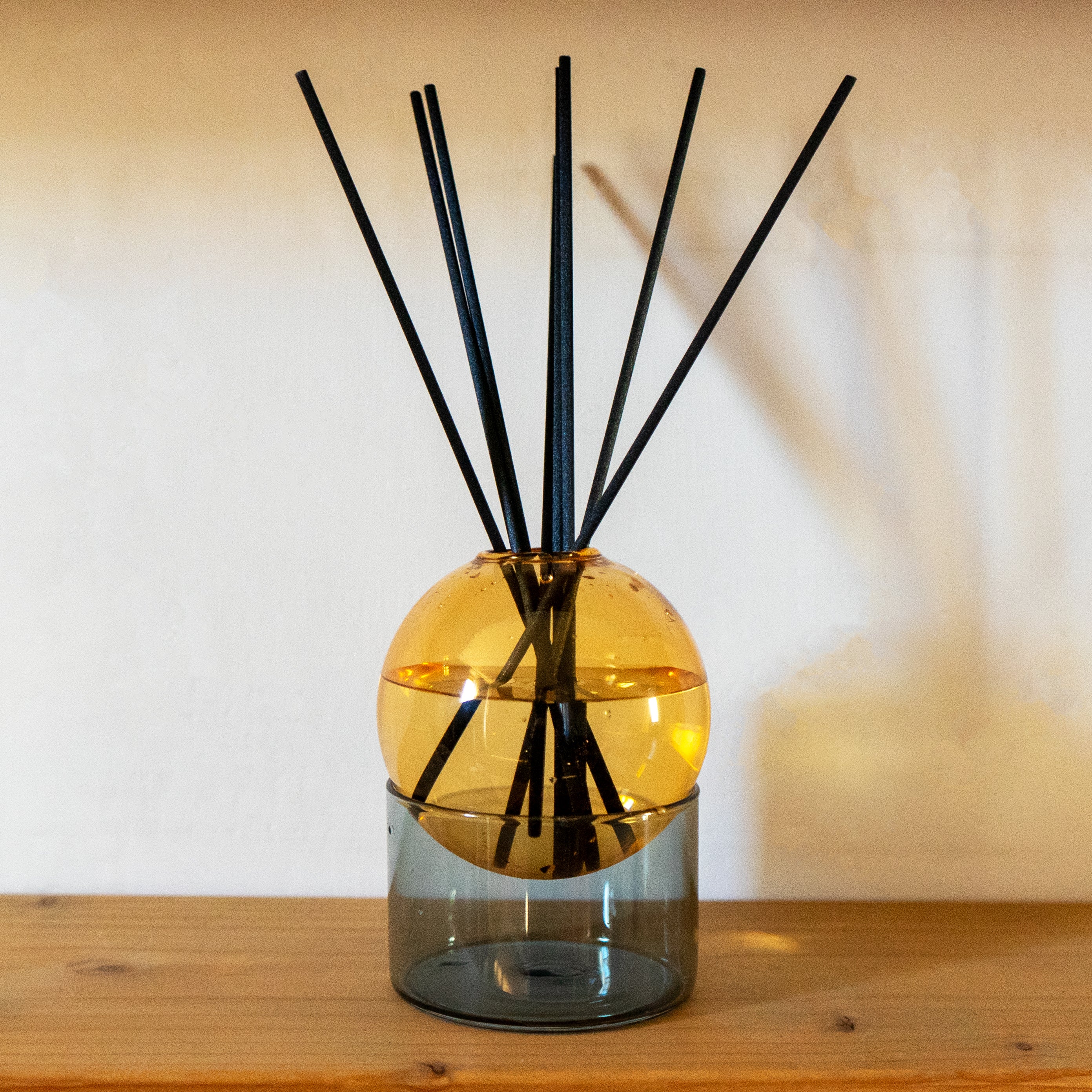 Coloured Glass Vase / Diffuser - Amber/Grey