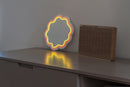 Miroir Néon Décoratif Avec Lumières Led - Décor Vagues Orange Et Jaune