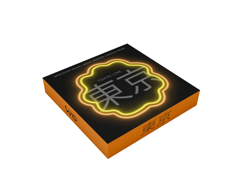 Tokyo - Decorative Neon Mirror With Orange And Yellow Wave LED Lights