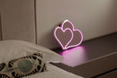 Miroir Néon Décoratif Avec Lumières Led - Décor Cœurs Roses