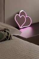 Miroir Néon Décoratif Avec Lumières Led - Décor Cœurs Roses