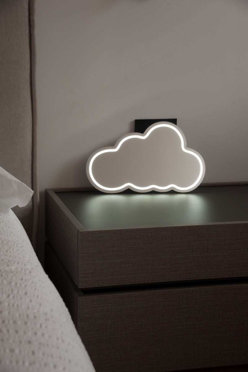 Espejo decorativo de neón con luces LED - White Cloud Decor
