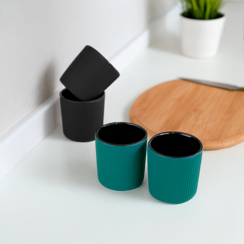 Osaka - Set De 2 Tasses - Bleu Clair - Métal
