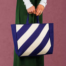 Sac Fourre-Tout Tricoté - Décoration À Rayures Obliques