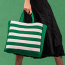 Sac Fourre-Tout Tricoté - Décor De Rayures Horizontales