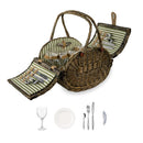 Cesta de picnic de mimbre para 4 personas - Verde