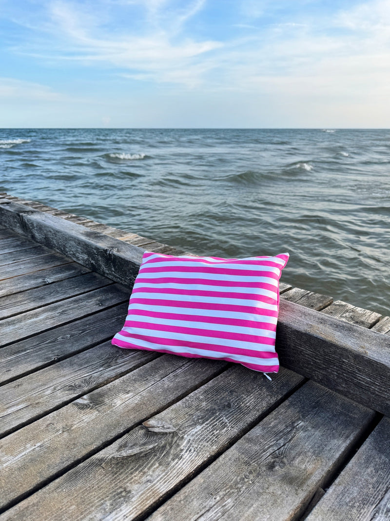 Coussin Gonflable Avec Taie D'Oreiller En Microfibre - Rose