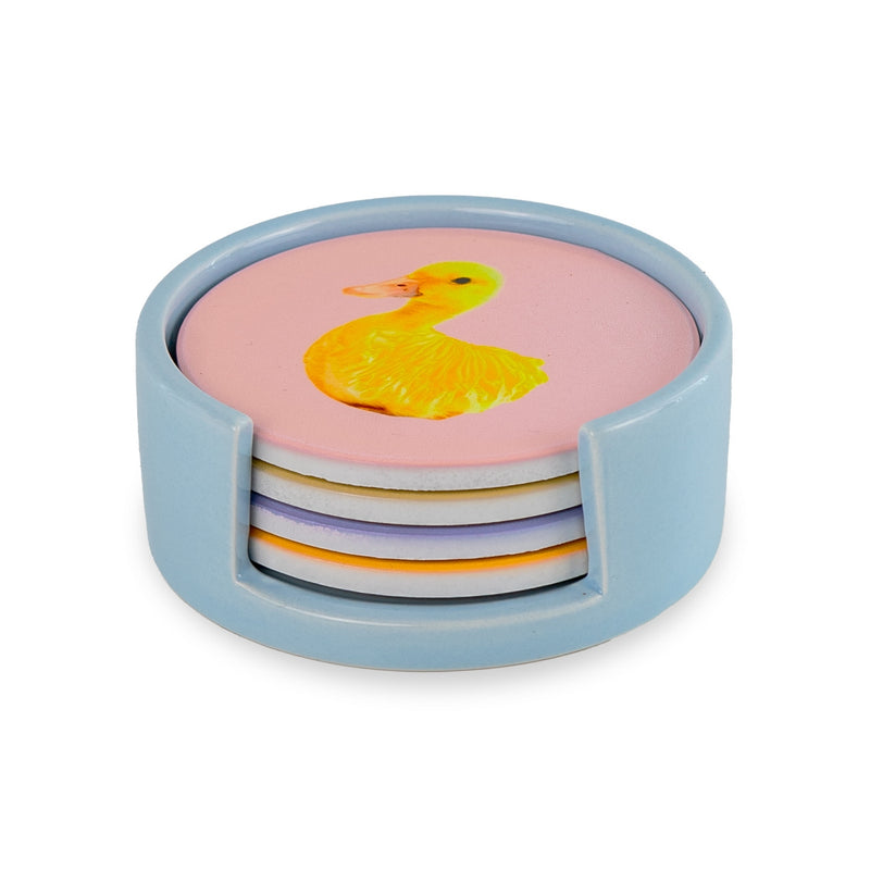 Set De 4 Sous-Verres Aux Décors Mixtes