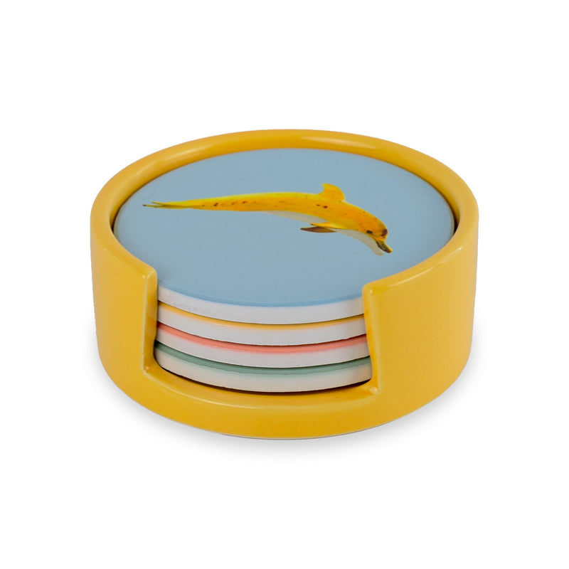 Set De 4 Sous-Verres Aux Décors Mixtes