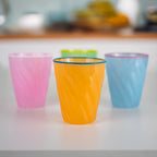 Set De 4 Gobelets Colorés En Verre Avec Bords Colorés