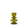 Candle Holder Or Single Flower Vase In Glass - Olive