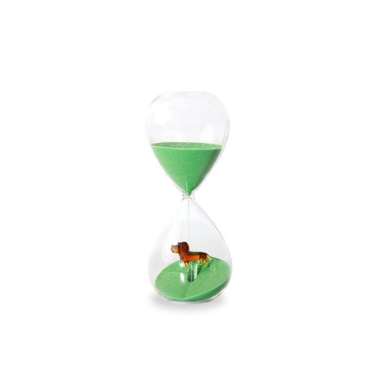 Monterey - Sablier Avec Décor En Verre Coloré À L’intérieur Teckel - Verre Borosilicate