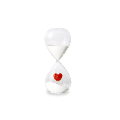 Monterey - Hourglass With Colored Glass Decor Inside Red Heart - Borosilicate Glass