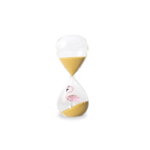 Monterey - Hourglass With Colored Glass Decor Inside Flamingo - Borosilicate Glass