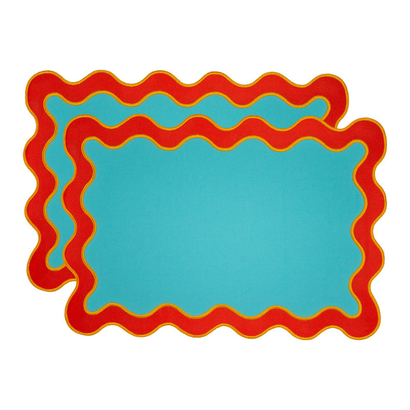 Samarcanda - Lot De 2 Sets De Table - Rouge - Textile