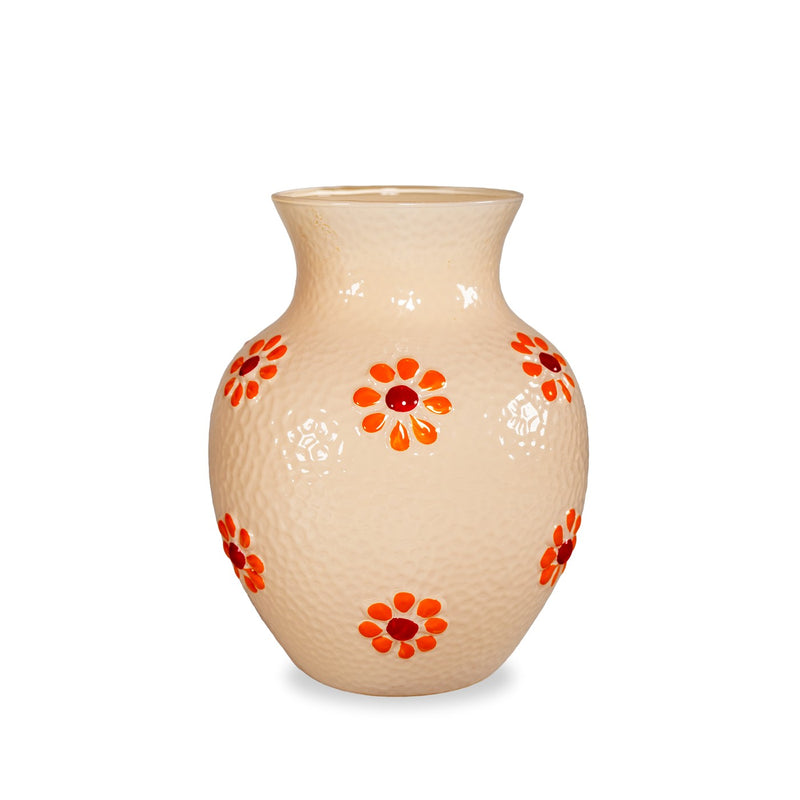 Monterey - Vase Avec Décorations Extérieures - Pêche - Verre Borosilicate