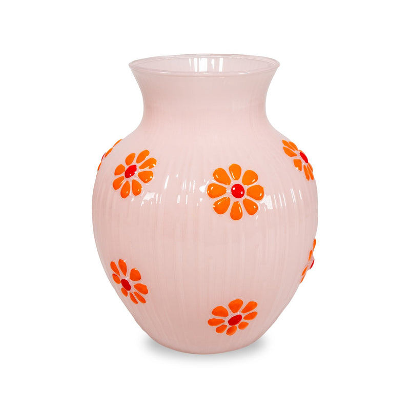 Monterey - Vase Avec Décorations Extérieures - Pêche - Verre Borosilicate