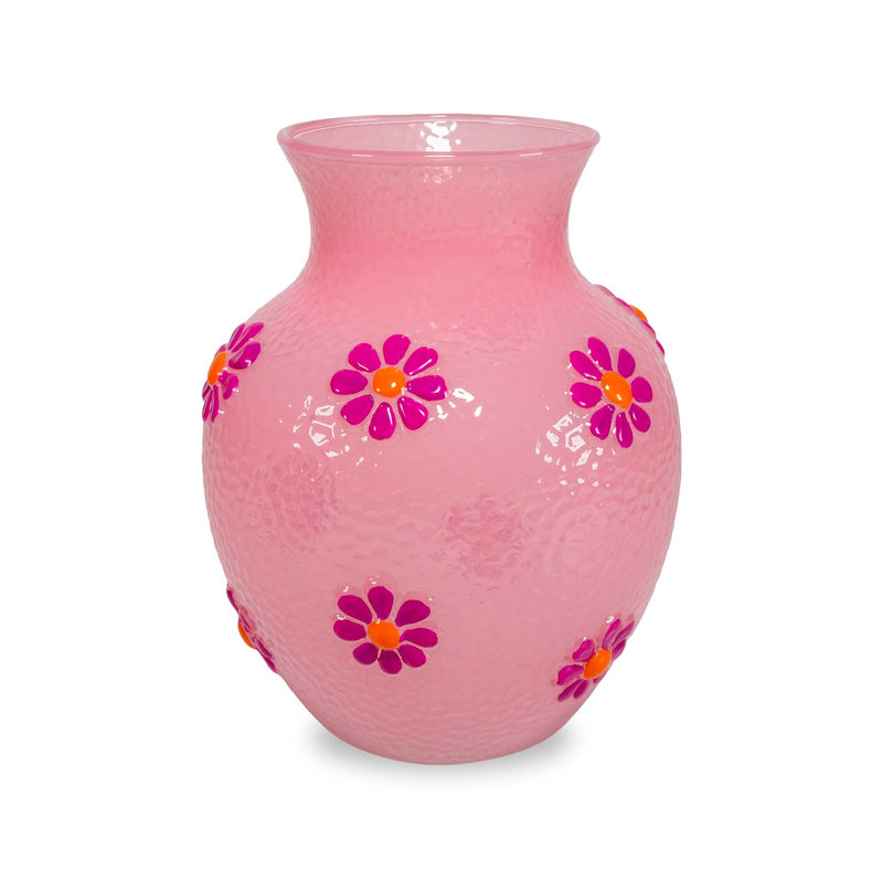 Monterey - Vase Avec Décorations Extérieures - Rose - Verre Borosilicate