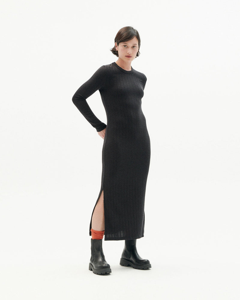 Robe En Laine Noire Gina