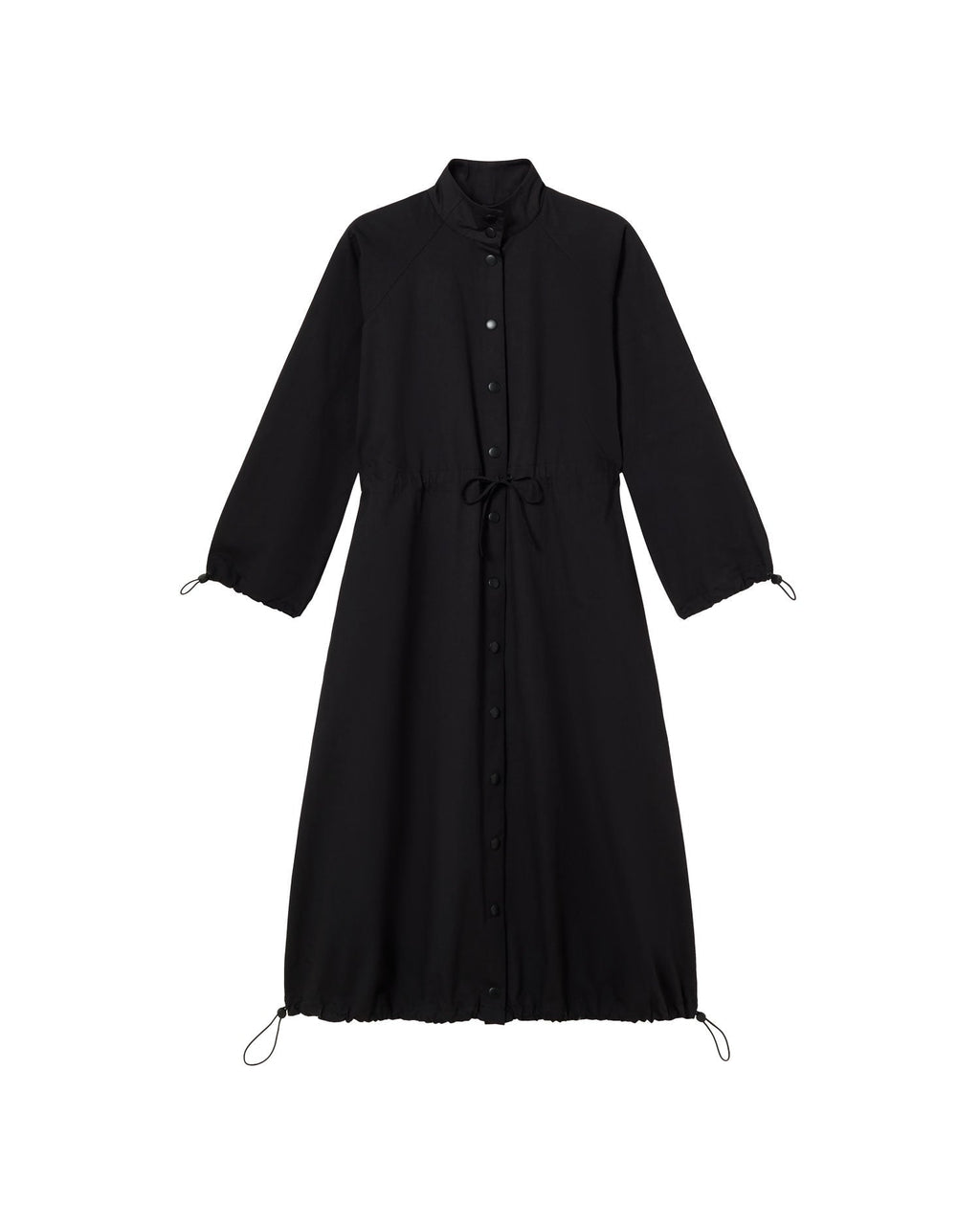 Black Kusama sustainable trench coat - silhouette 1