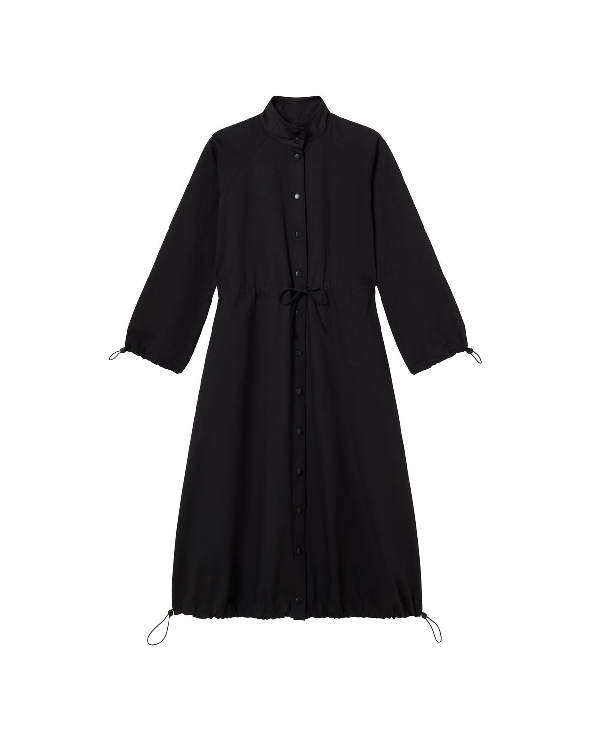 Black Kusama sustainable trench coat - silhouette 1