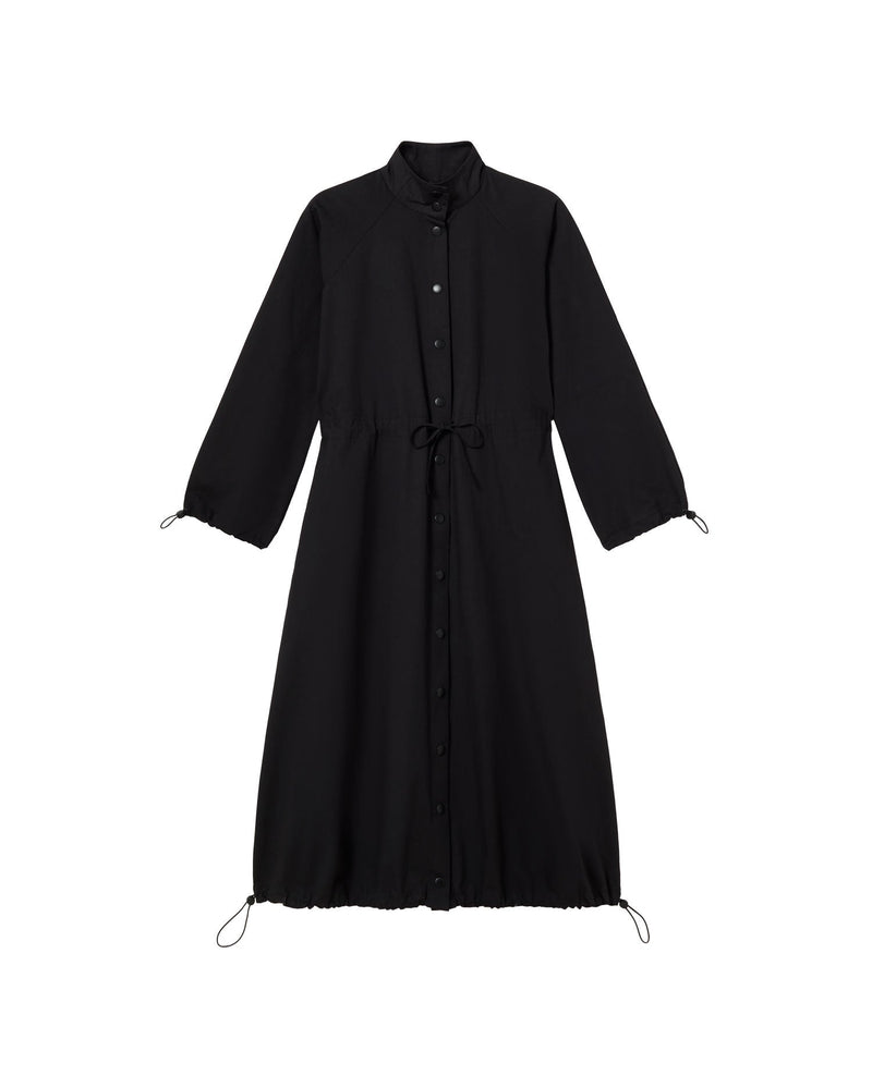 Gabardina negro Kusama sostenible - silueta 1