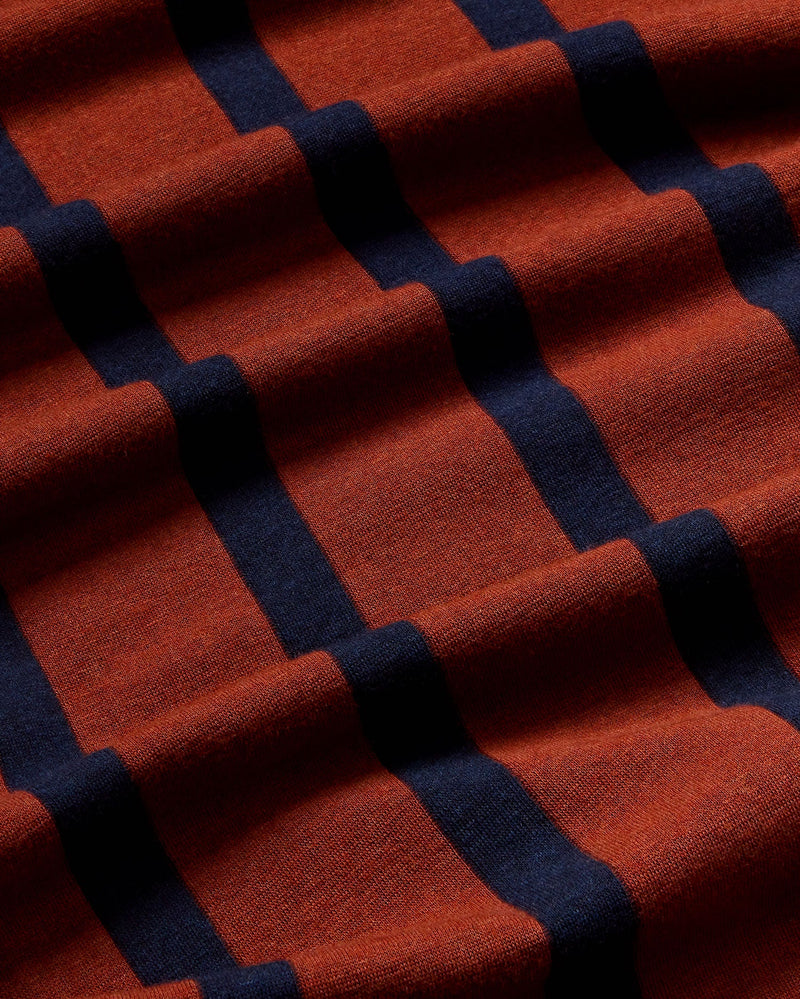 Vestido marrón rayas navy Gina sostenible - silueta 2