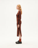 Vestido marrón rayas navy Gina sostenible-1