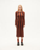 Vestido marrón rayas navy Gina sostenible-2