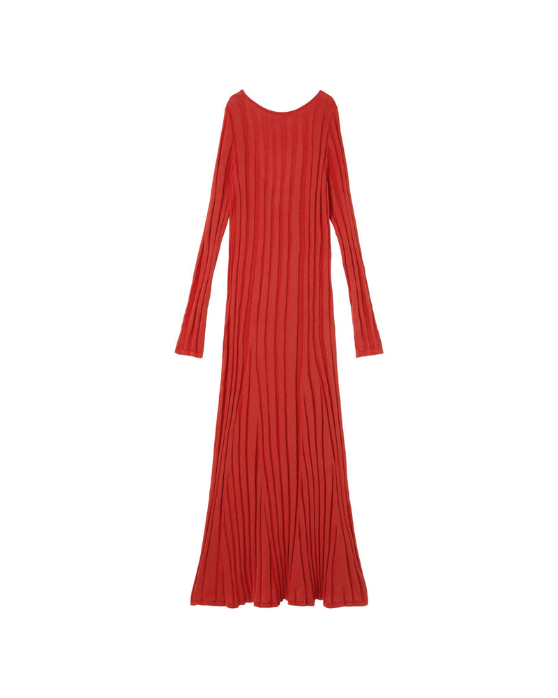 Vestido rojo punto Riko sostenible - silueta 1