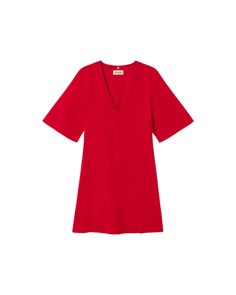 Vestido rojo Kim sostenible - silueta 2