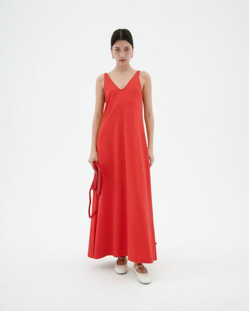 Vestido rojo Sade sostenible-1