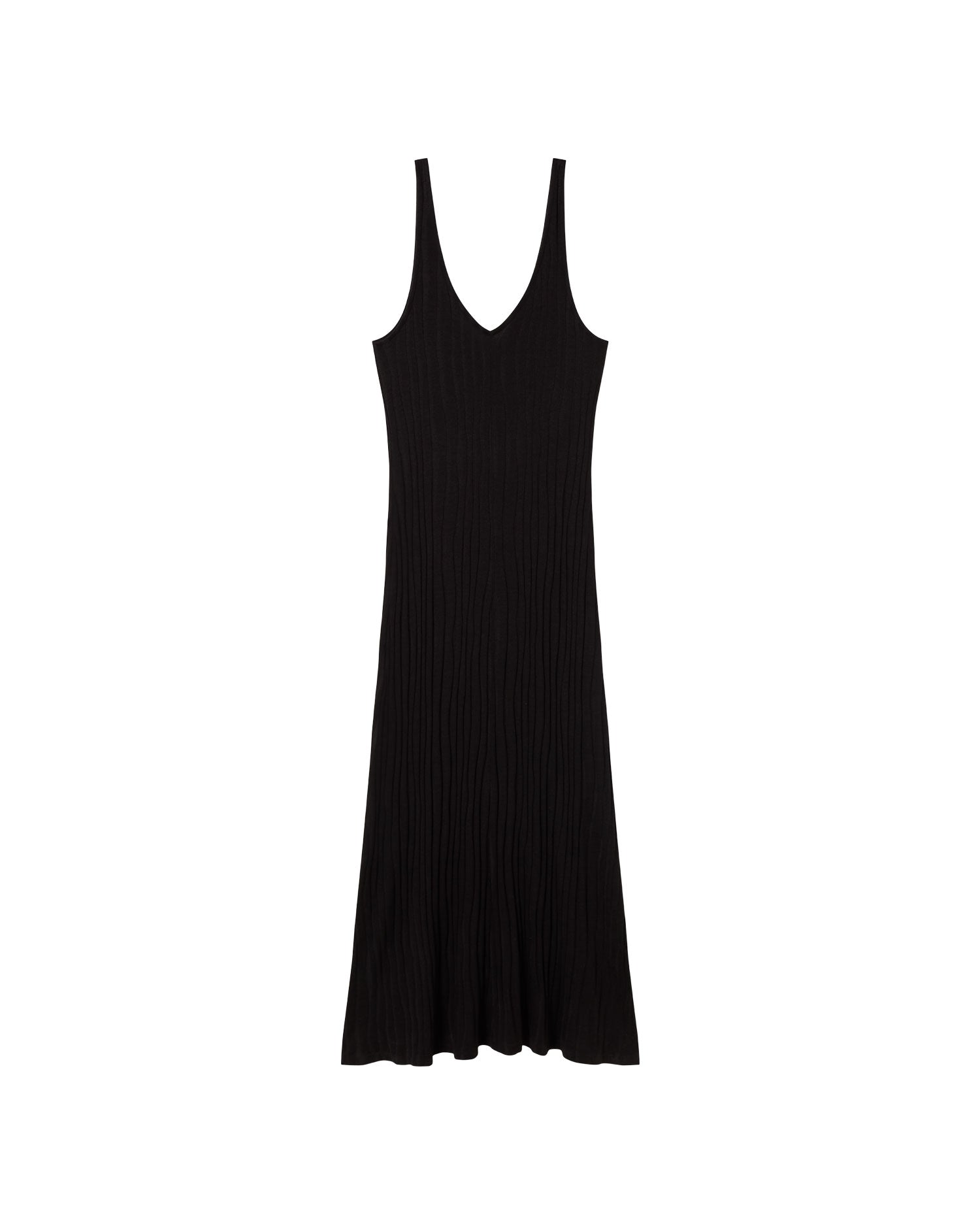 Vestido punto negro Sade sostenible - silueta 1