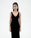 Vestido negro punto Sade sostenible-3