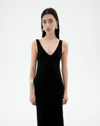 Vestido punto negro Sade sostenible-3