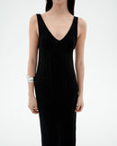 Vestido negro punto Sade sostenible-4