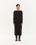 Vestido negro plisado Myrtle sostenible -1
