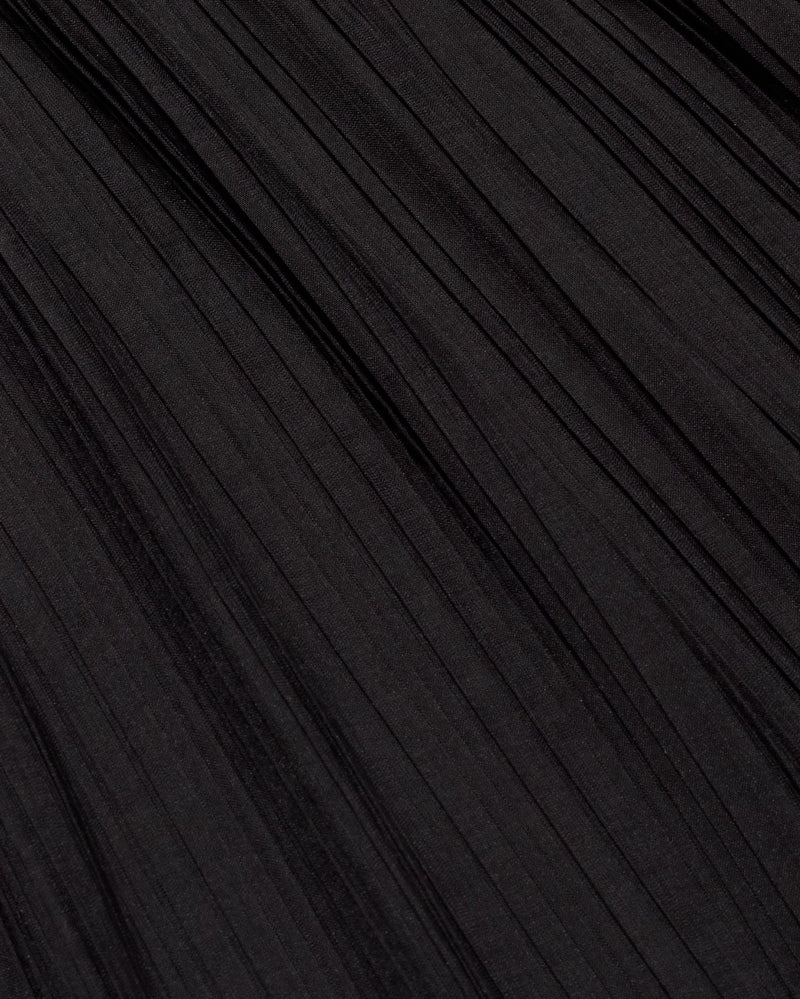 Vestido negro plisado Myrtle sostenible  - silueta 2