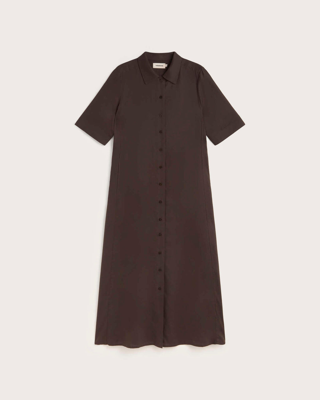 Vestido camisero largo de cáñamo Gianna - Marrón