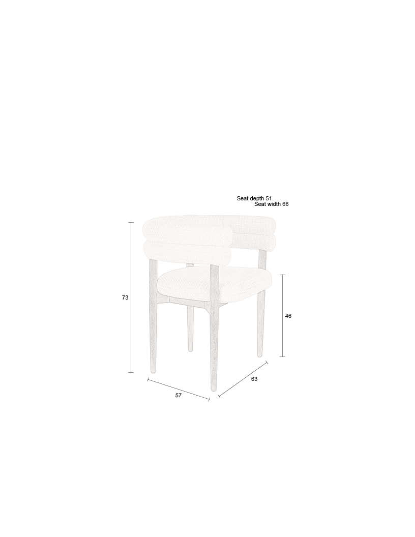 Sela - Dining Chair - Fabric - White/Off-White