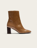 Bottines À Talons Brune - Cuir Plissé Verni Mocha