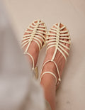 Sandales à talons Ciana - Cuir jaune pastel