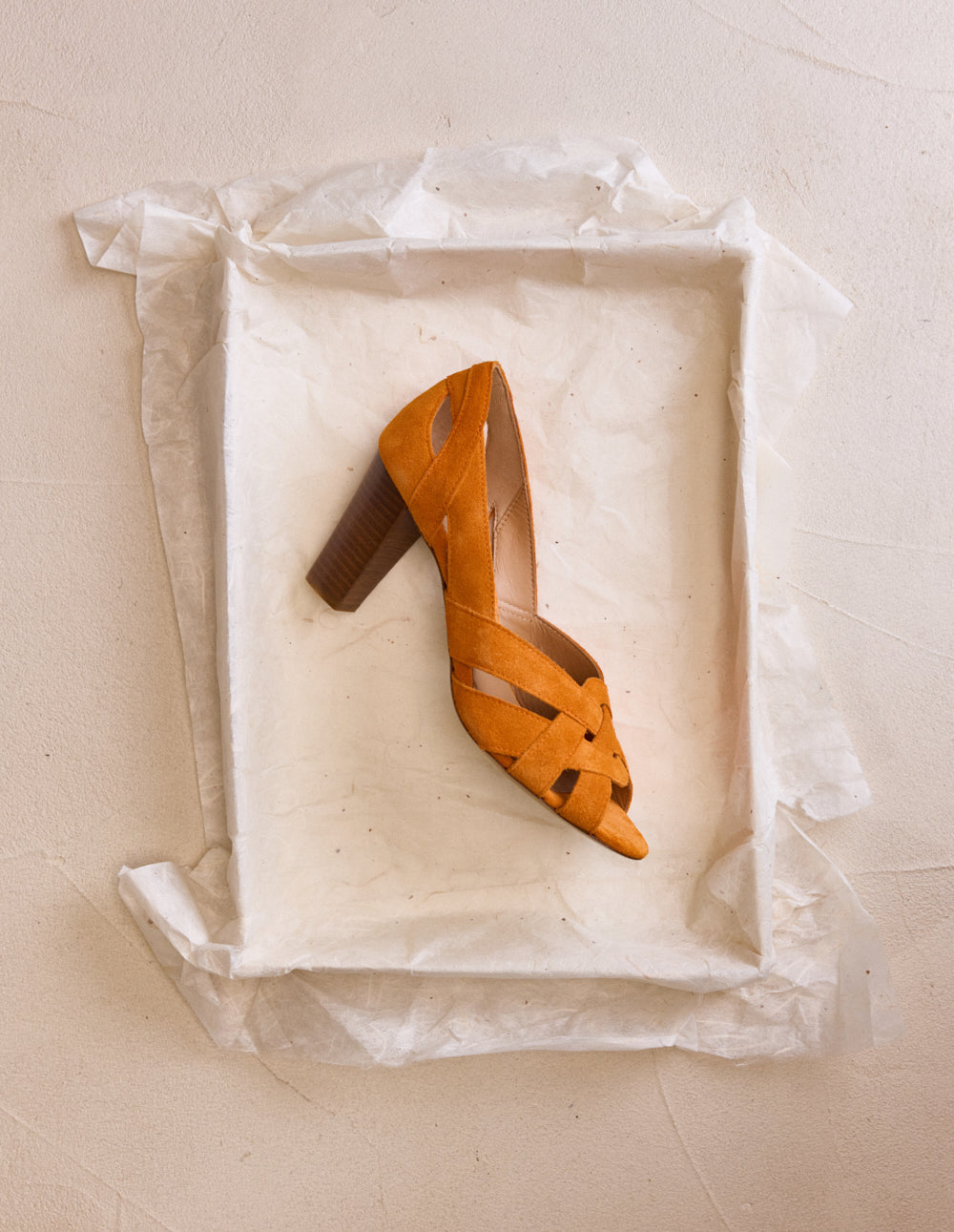 Sandales à talons Clémentine H - Suède orange