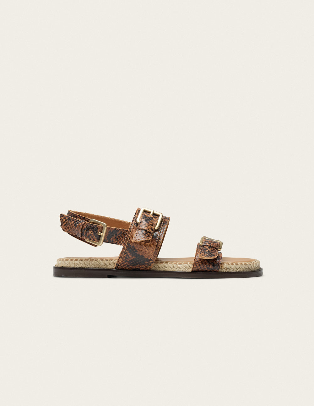 Espadrilles Lozi - Cuir python marron